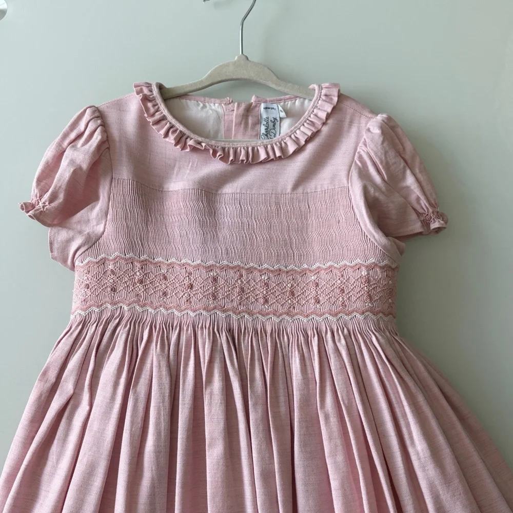 Charlotte sy Dimby Light Pink Smocked Dress Sz 8 - Picture 2 of 13
